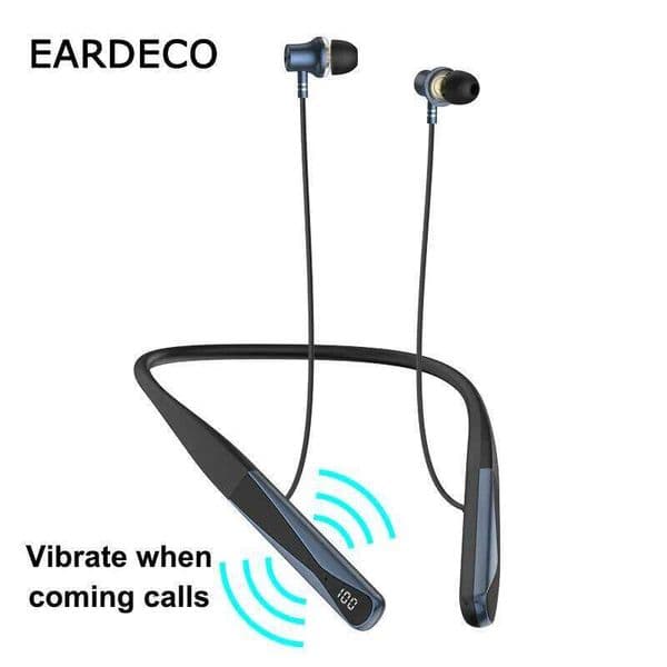 EARDECO 6.0 Headphone Vibrate When Coming Call Wireless Headphones with Mic Sport Neckband BT Earphone HIFI Bas 26W0506