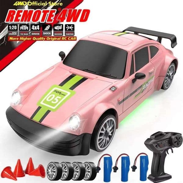 Remote Control RC Drift Car 2.4GHz 1:20 4WD 20KM/H High Speed Vehicle with LED Lights Racing Toy for Children Kids Adults 26Y0506
