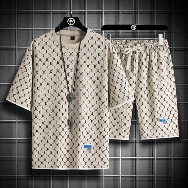 Polo Summer Sports Designer T-shirt Set For Hoodie Men Trendy Brand Fashion Full Print Casual T-shirt And Shorts Two-piece Set For Men