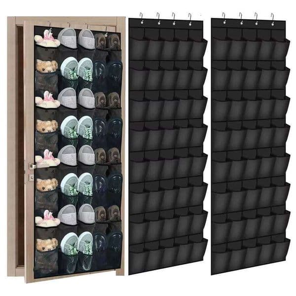 14/24/40 Grids Over The Door Mesh Pockets Organizer For Closet Hanging Shoe Rack Holder 26Y0506