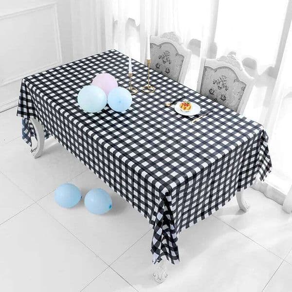 1pc Checkered Tablecloth Thickened Banquet Wedding Birthday Party Decoration Supplies Waterproof Oil Proof PEVA 26Y0506