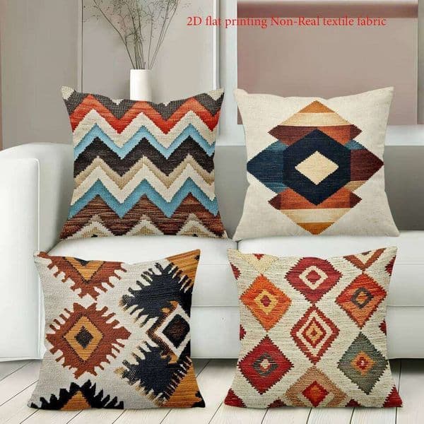 2D flat printing Bohemian Patterned Pillows for Stylish Home Decor Polyester pillowcase sofa decorative cushion cover 26W0506