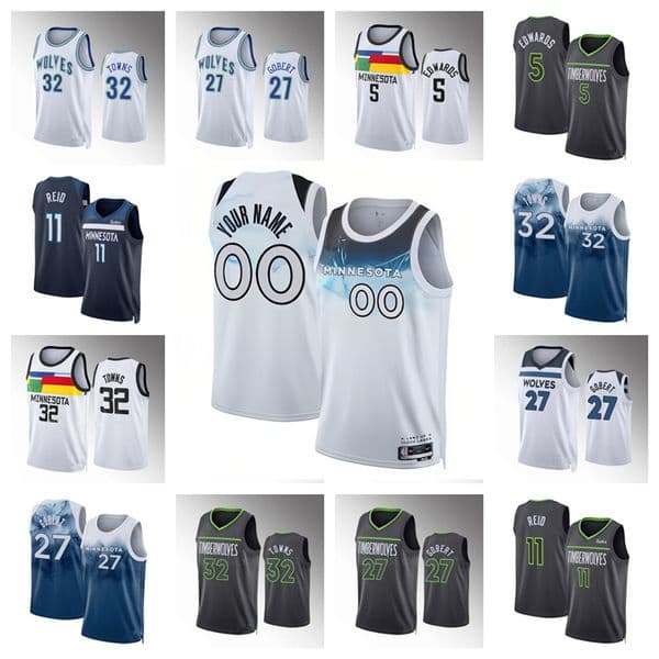 Custom Timberwolves Mike Conley Anthony Edwards Jaden McDaniels Julius Randle Ayo Dosunmu Naz Reid Rudy Gobert Terrence Shannon Jr. Swingman Basketball Jersey
