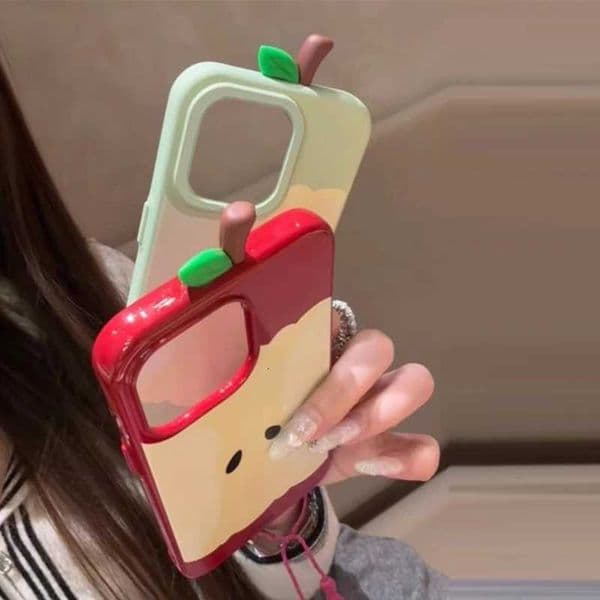 Korean Style Three-dimensional Red Apple Core Phone Case For Apple Suitable For 16 15 14 13 12 11 Por Max Anti DropT260506
