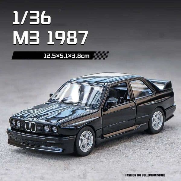 1:36 M3 1987 Diecast Alloy Model Metal Pull Back Simulation Toy Sports Car Ornament With To Open The Door For Kids Gift 26H0506