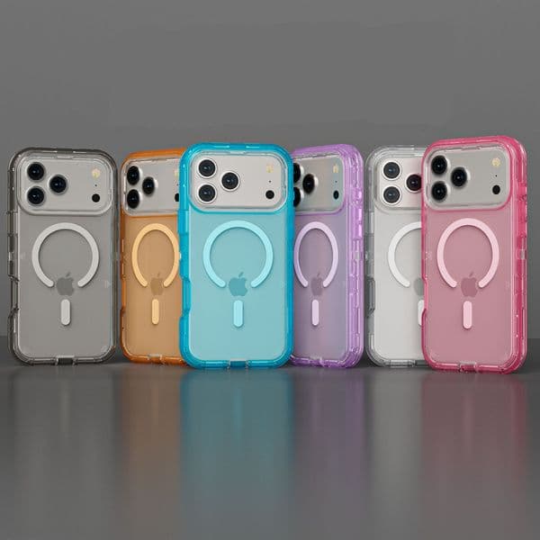 3 In 1 Clear Symmetry For Magsafe Otter Defender Case For IPhone17 Pro Max 16 15 14 Plus 13 12 Wireless Charging Transparent Cover