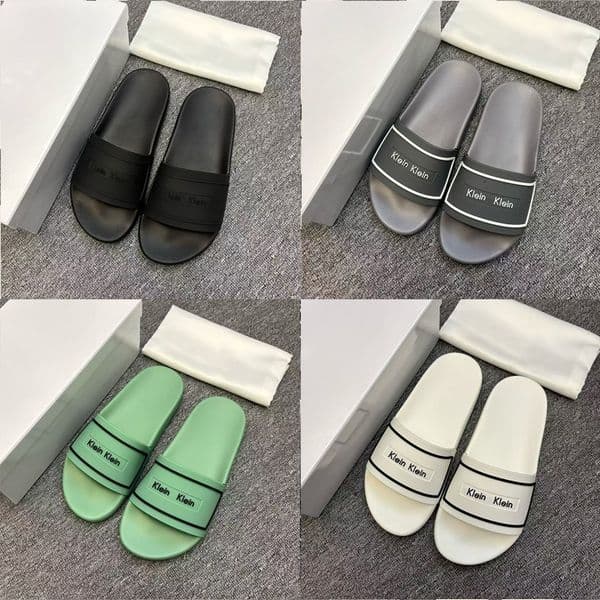 Hot Designer Men Slippers Waterproof Slides Summer Beach Cushioned Footbed Anti Slip Shower Daily Flat Sandals 1095