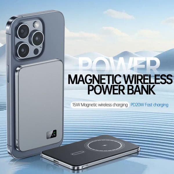 10000mAh Thin Magnetic Wireless Power Bank PD20W Fast Charging Portable External Battery for Magsafe For iPhone 260427