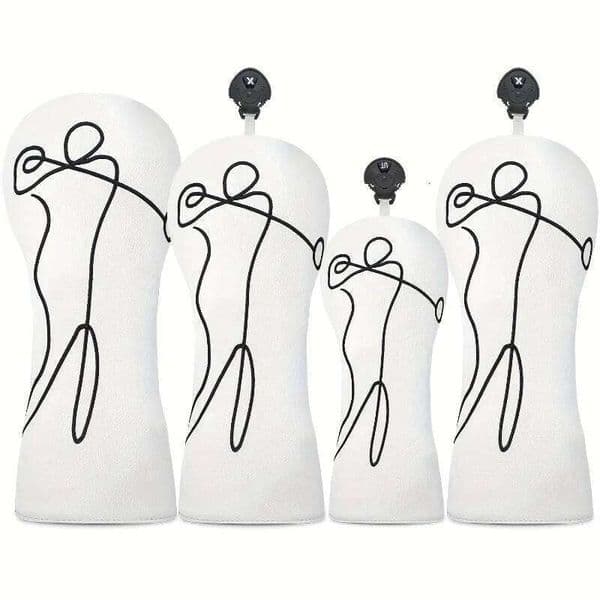 Golf fashionable golf club cover, white minimalist line design, dustproof and durable, protecting the ball 26Y0506