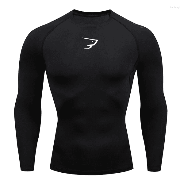 Men's T Shirts Men Running Compression T-shirt Long Sleeve Sport Tees Gym Fitness Sportshirts Male Jogging Tracksuit Homme Athletic Shirt