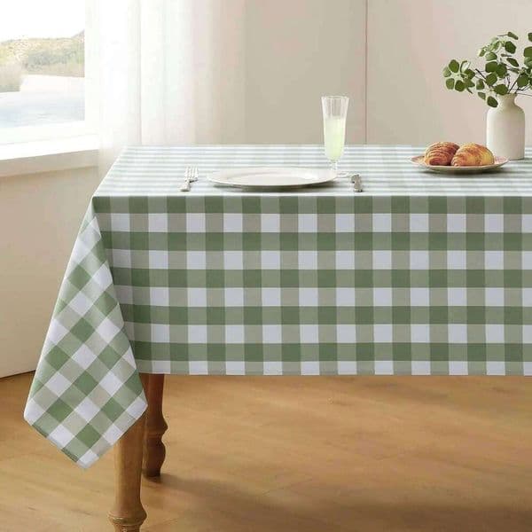 Sage Green White Checkered Waterproof Tablecloth Washable Plaid Polyester Cloths Holiday Party Kitchen Table Decor 26Y0506