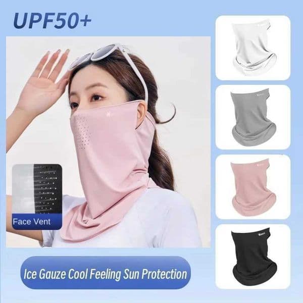 Unisex UV Protection Outdoor Neck Wrap Cover Sports Sun Proof Bib Ice Silk Mask Face Cover Neck Wrap Cover Sunscreen Face ScarfT260506