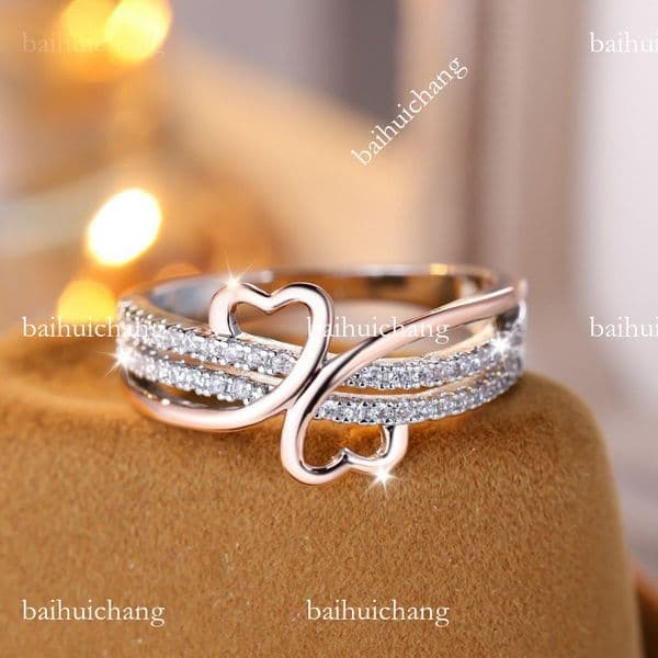 Wish new model heart-shaped irregular simple personalized niche ring
