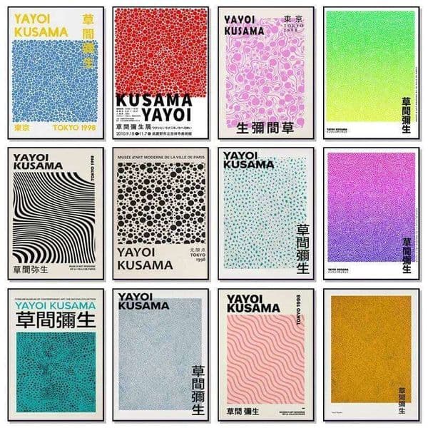 Yayoi Kusama Exhibition Poster and Prints Gallery Wall Art Picture Museum Canvas Painting Modern Living Room Home Decoration 26L0505