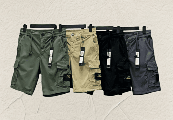 Summer men's shorts Fashion cargo large pocket stone loose casual outdoor label compass logo quarter pants High quality comfortable fashionable versatiles shorts