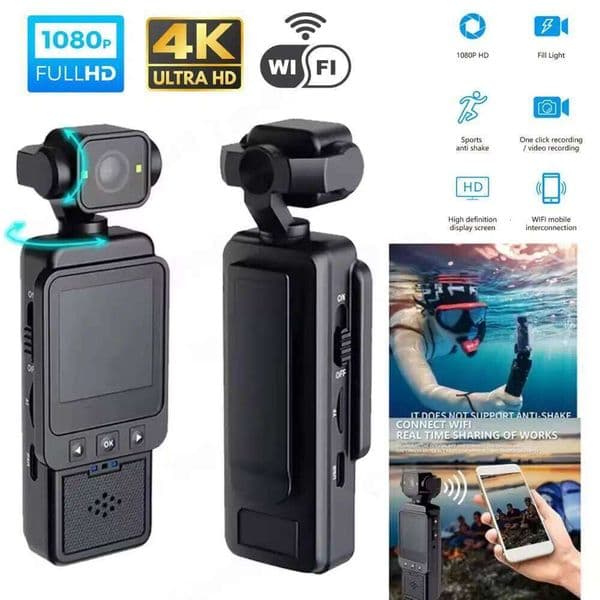 Portable 1080P WiFi Wearable Camera Travel Bicycle Driver Recorder Mini Sports Cam for Motorcycle and Vlogging 26H0506