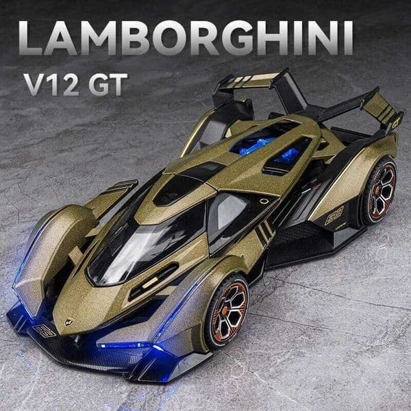 1:22 Lambos Vision Gran Turismo V12 GT Alloy Model Toy Diecasts Metal Casting Sound and Light Car Toys For Children Vehicle 26W0506
