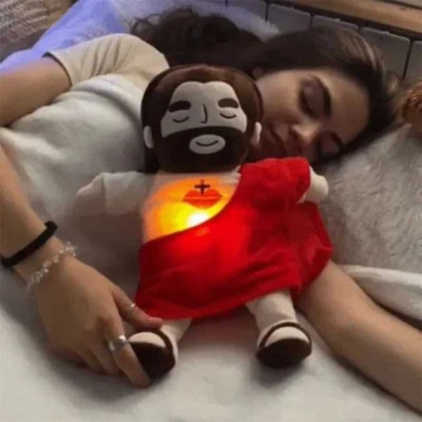 2026 Game And Toy Game And Toy 38Cm Breathing Plush Baby Soothing Stuff Animal Jesus Doll Four-Gear Adjustment Children Sleep Music Companion Kids Christmas Gifts