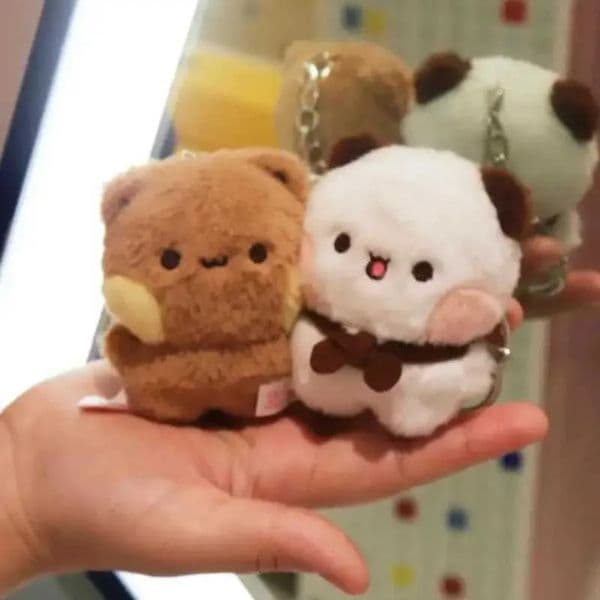 stuff animal Game And Toy Original New Bubu Yier Plush Doll Cute Cartoon Panda Bear Pendant Couple Gift Keychain Backpack Free Shipping