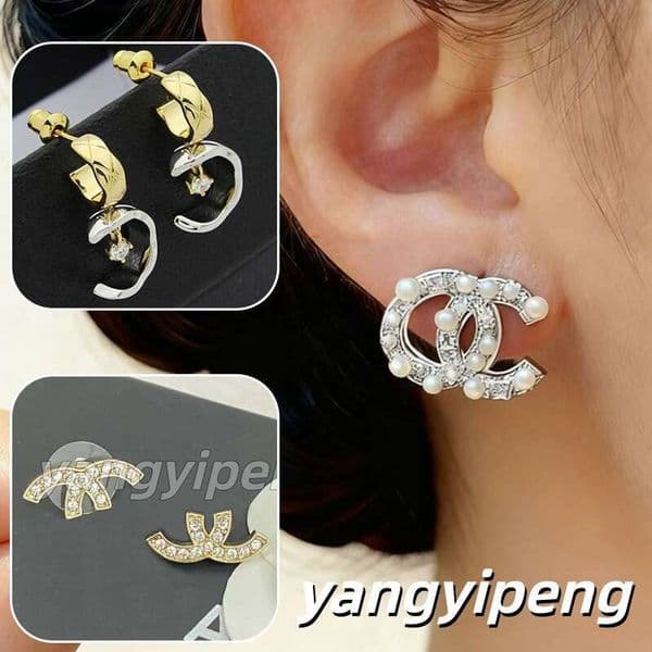Luxury earrings with diamond studded earrings female designer earrings for woman C earrings women's wedding gifts jewelry