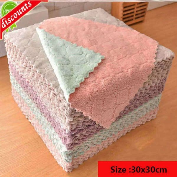Luxury Designer Decor room Upgrade New Micro Fiber Cloth Rags Water Absorption Non-Stick Oil Washing Kitchen Towel Household Cleaning Wiping 8