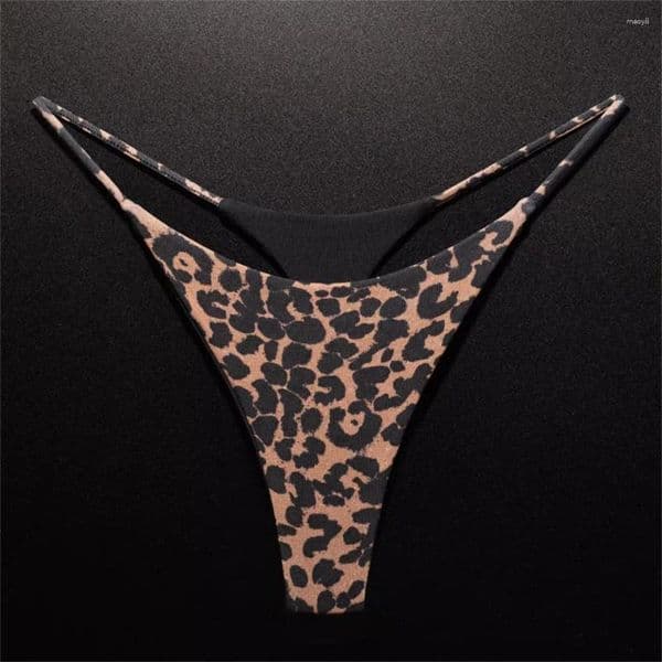 Women's Panties S-XXXL Cotton Thong Sexy Leopard Print Underwear With Fine Straps Sports Fitness Ladies Plus Size G-strings