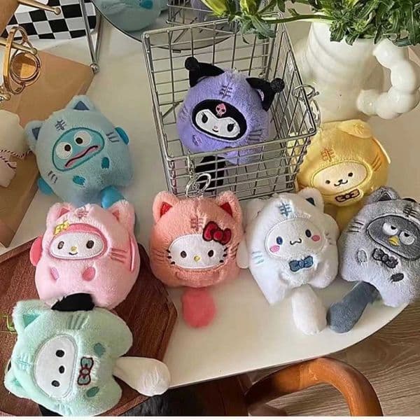 Cartoon Plush Toy Kuromi Doll Keychain Pendant Claw Machine Doll Small Plush Toy Bag Keychain S260506