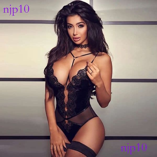 Womens Romper Jumpsuit: Sexy Halter Lace Bodysuit - Backless Deep V Neck Club Party Overalls