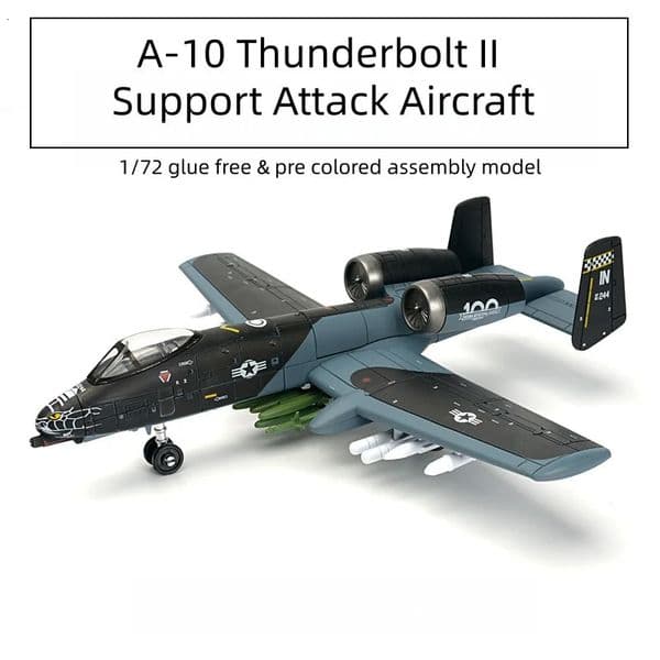 172 Creative Military Series Building Blocks Amercia A10 Thunderbolt II Support Attack Aircraft Model Toys For Boys Xmas Gifts 260507
