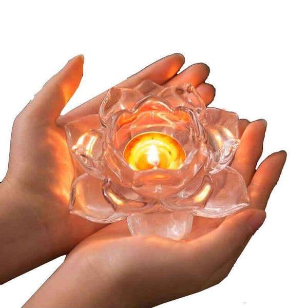 7 Colors Crystal Lotus Candle Holders Feng Shui Bowl Candlesticks Figurine For Candelabra Centerpieces Home Bar Party Decor 26W0507