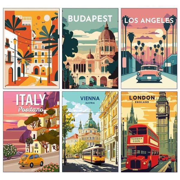 Vibrant Cityscape Painting London Retro Street Scene Art DIY Full Diamond Mosaic Embroidery Home Decor New Arrivals 26L0507