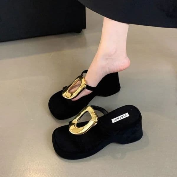 HighHeeled Shoes Lady Rubber Flip Flops Slippers Soft Platform On A Wedge y Slides Hawaiian Comfort ner Fashion Scand 260507