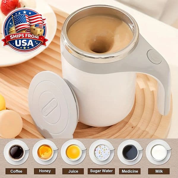 Automatic Magnetic Stirring Coffee Mug Self Stirring Rechargeable Stainless Steel Mug for Coffee Milk Tea Chocolate at Home 260506