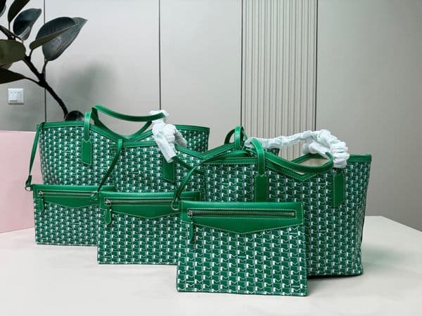 Designer Luxury Green Monogram Print Tote Bag Designer Women Shoulder Handbag with Pouch