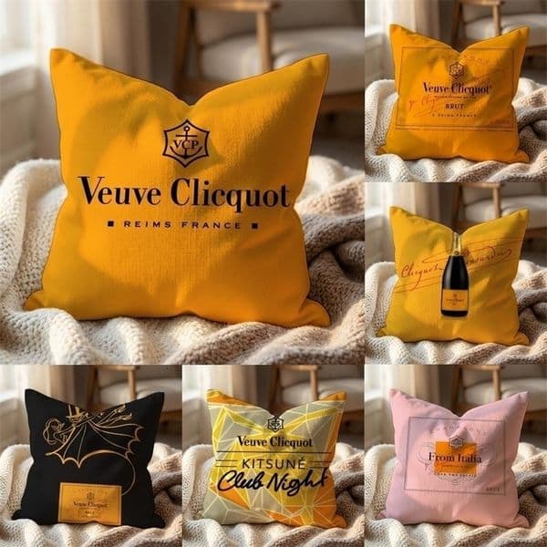 Pillow Case y VVeuve Cclicquot Cushion Cover MultiScene Pillow for Home Car Reversible Soft Durable Daily Use 260429