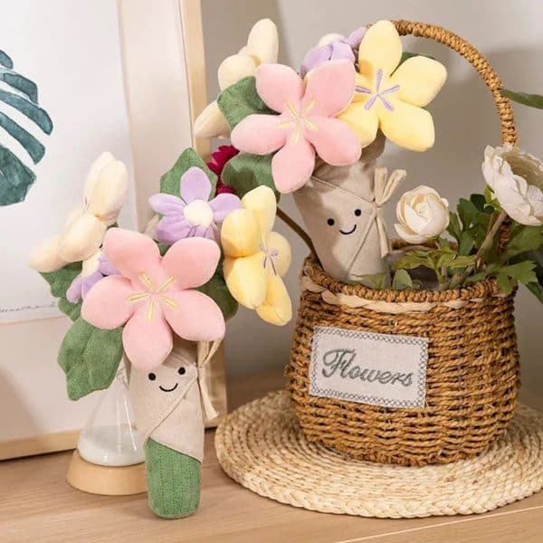 Game And Toy Fun Holding Flowers Tulips Potted Plants Plush Toys Doll Bouquets Girls Graduation Dolls Valentines stuff animal Day Gifts 250207 Designer