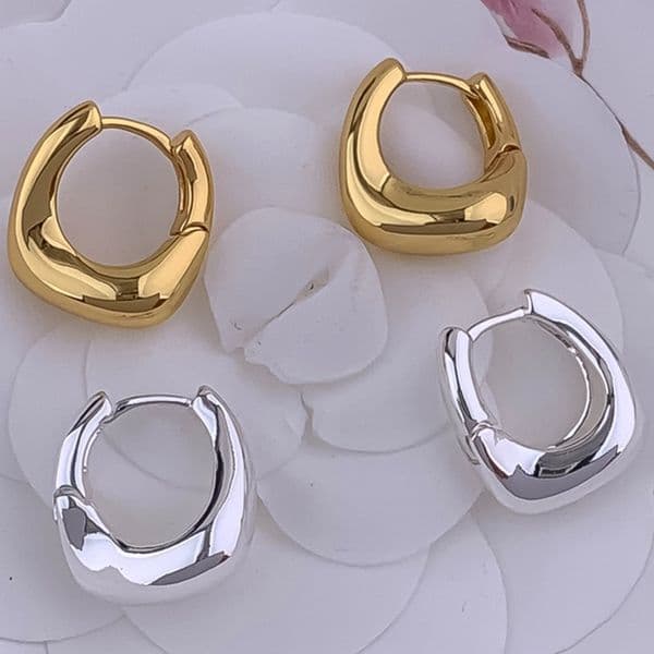 Earrings Designer Earrings Women 18K Gold Silver Plated Earring Matte C Shape Hoop Earrings Luxury Jewlery Designer Women Timeless Free Shipping Buy 1 Get 1