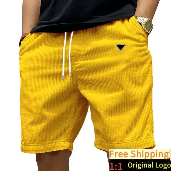 Designer American heavyweight work pants for men summer Instagram trend retro corduroy trendy brand mens casual shorts world2026cup Z260522