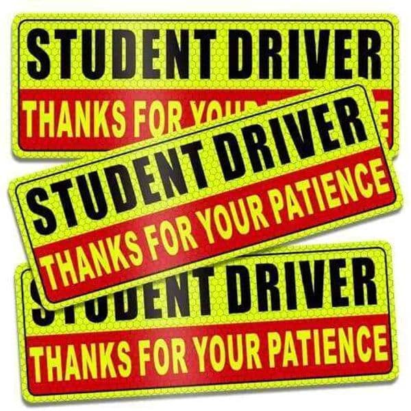 2 PC Magnetic student driver internship reflective for novices crystal color lattice car stickers