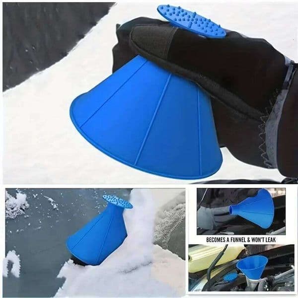 Windshield Magic Ice Scraper, Oil Funnel & Snow Shovel Tool Kit, Essential Winter Car Accessories