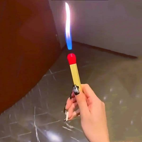 Hot New Match Shape Open Flame Lighter Creative Outdoor Kitchen Gas Stove Igniter Smoking Accessories
