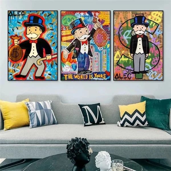 Luxury Designer Decor Money Millionaire Alec Posters And Prints Street Graffiti Canvas Painting Cartoon Wall Art Pictures For Living Room Ho 1016