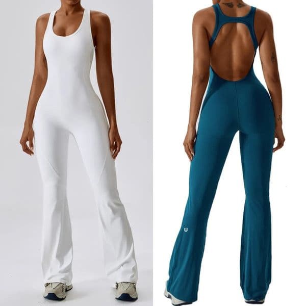 2026 Gym Clothe Set Womens Jumpsuits One Piece Yoga Outfits Sleeveless Close-Fitting Dance Jumpsuit Long Fast Dry workout set Breathable Bell-Bottoms Pants Spor