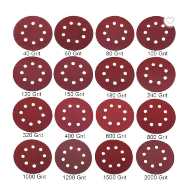 Luxury Designer Decor Wholesale Red 5 8 Hole Flocking Alumina 125 Air Abrasive Polishing Sandpaper Set room 10 Pieces Of Each Coarse Sand De 1016