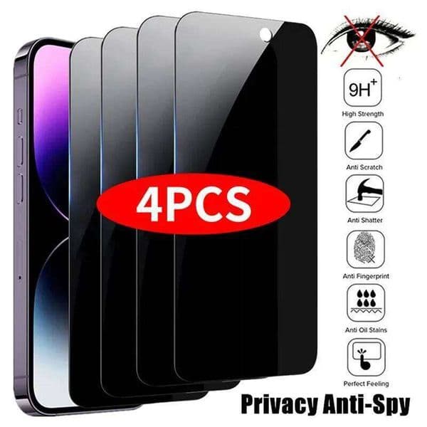4PCS Privacy Screen Protector 14 16 Anti-Spy Glass For iPhone 15 12 11 Pro Max 13 Mini 26L0507
