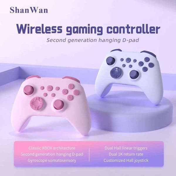 ShanWan Q34Pro Wireless Game Controller: Multi - Platform Compatibility, Hall Joystick + Linear Trigger , Dual Vibration S260506
