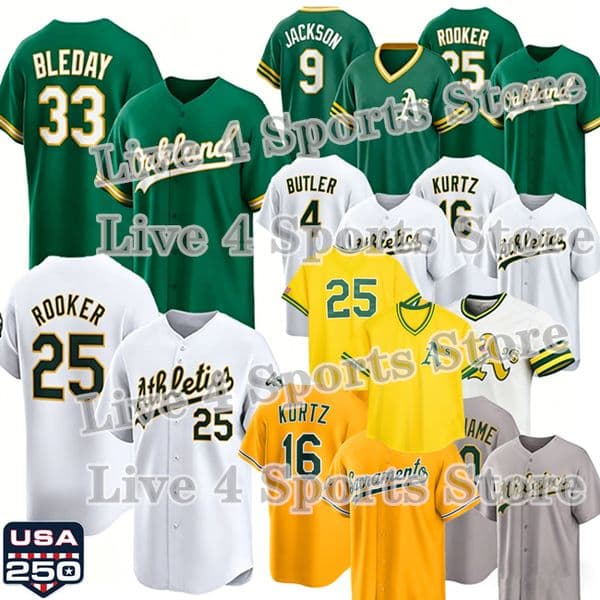 Sacramento Brent Rooker Jersey #16 Nick Kurtz #5 Jacob Wilson Shea Langeliers Tyler Soderstrom Jeff McNeil Lawrence Butler Shea Langeliers AthletICS AS Muncy Springs