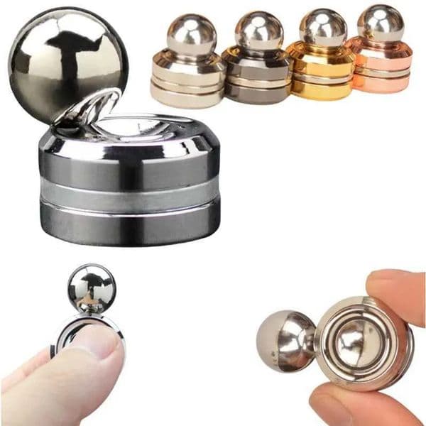 2026 New Wooden Puzzle Stress Relief Metal Fidget Decompression Hypnosis Rotary Gyro Fingertip Kinetic Round Spinner Kids Gift Large Puzzle Magnet Balls Tr
