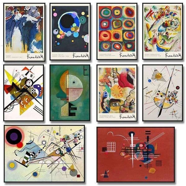 Wassily Kandinsky Abstract Canvas Painting Concentric Rings Rainbow Forest Posters and Prints Cuadros Wall Art Home Decor 26Li0507