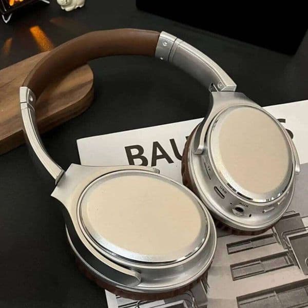 Retro Wireless BT 6.0 Hi-Res Audio Earphone Headset Built-in TF Card Slot Metal HiFi Headphones 26W0507